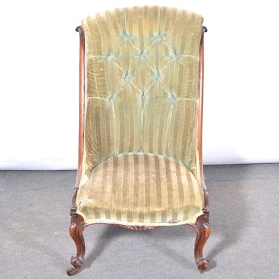 Lot 534 - Victorian walnut framed nursing chair