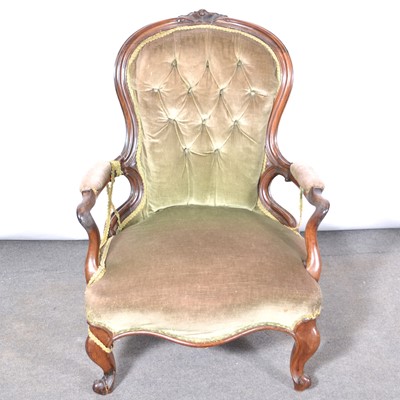 Lot 535 - Victorian rosewood easy chair