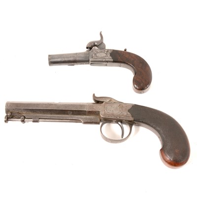 Lot 228 - Antique percussion pistol and another