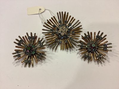 Lot 352 - Vintage costume jewellery with faux aquamarines, blue topaz and aurora paste.