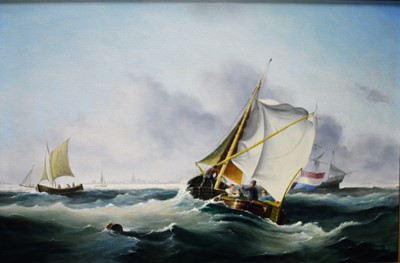 Lot 429 - Charles George - A French packet boat.