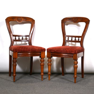 Lot 487 - Set of four Victorian mahogany balloon back dining chairs