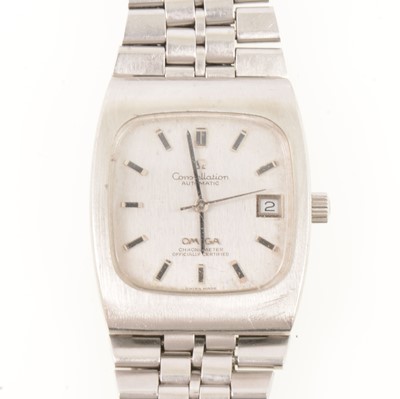 Lot 316 - Omega - a gentleman's Constellation stainless steel wristwatch.