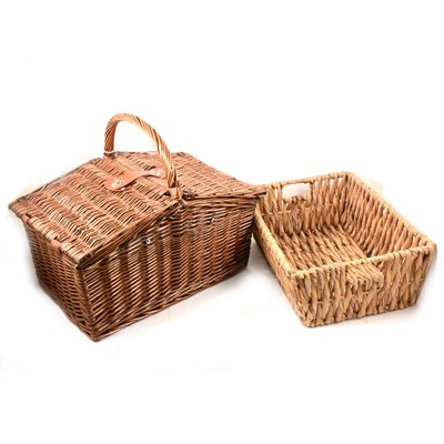 Lot 247 - John Lewis 'Croft Collection' picnic set in wicker basket.