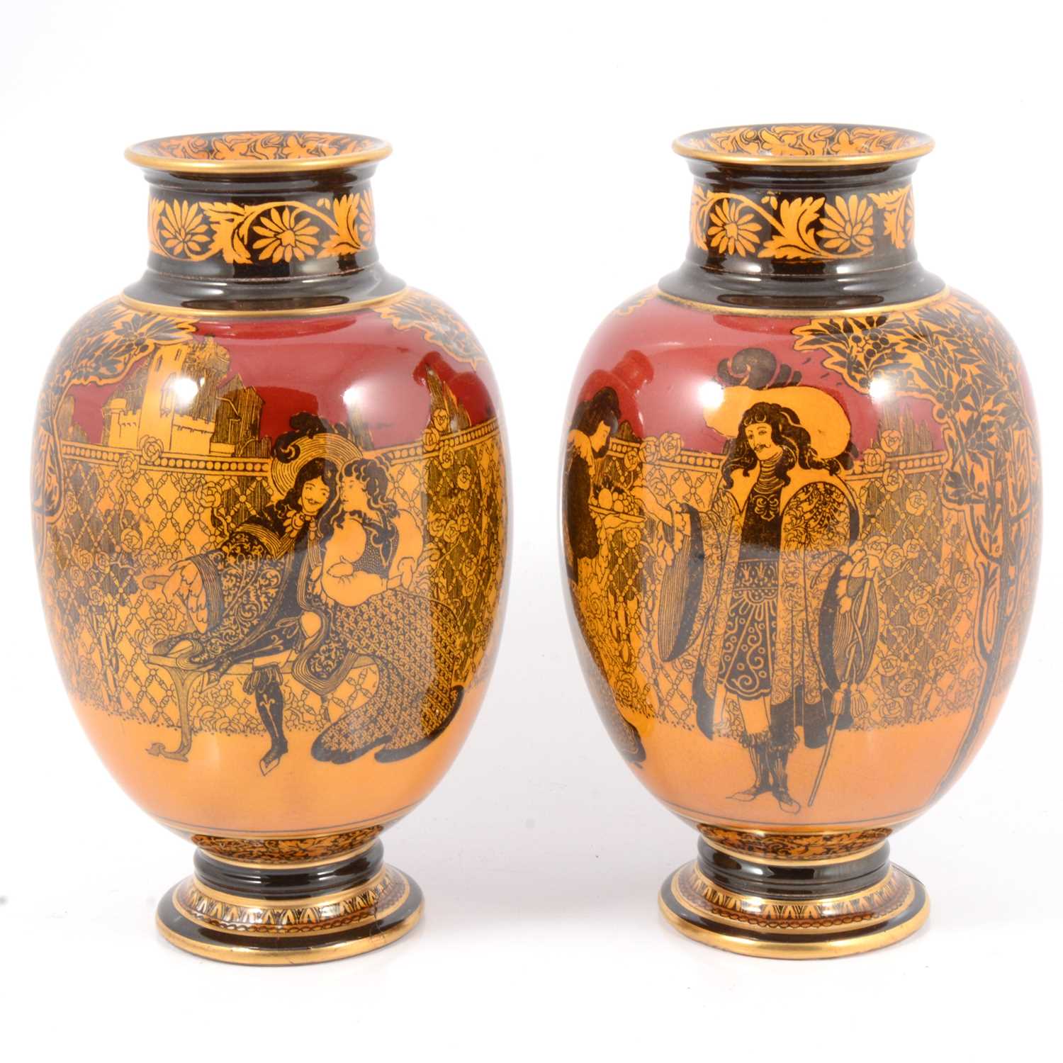 Lot 25 - Pair of Royal Doulton  Morrisian vases