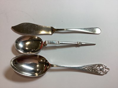 Lot 202 - Cased and loose silver plated flatware, enamel.