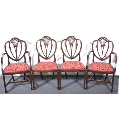 Lot 519 - Set of eight mahogany dining chairs in the Hepplewhite style