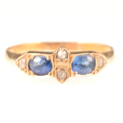 Lot 304 - Gem set dress ress ring marked 15ct.