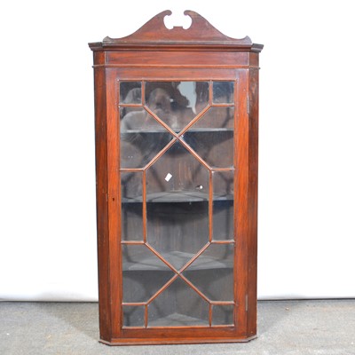 Lot 468 - Mahogany hanging corner cabinet.