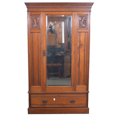 Lot 548 - Edwardian walnut wardrobe