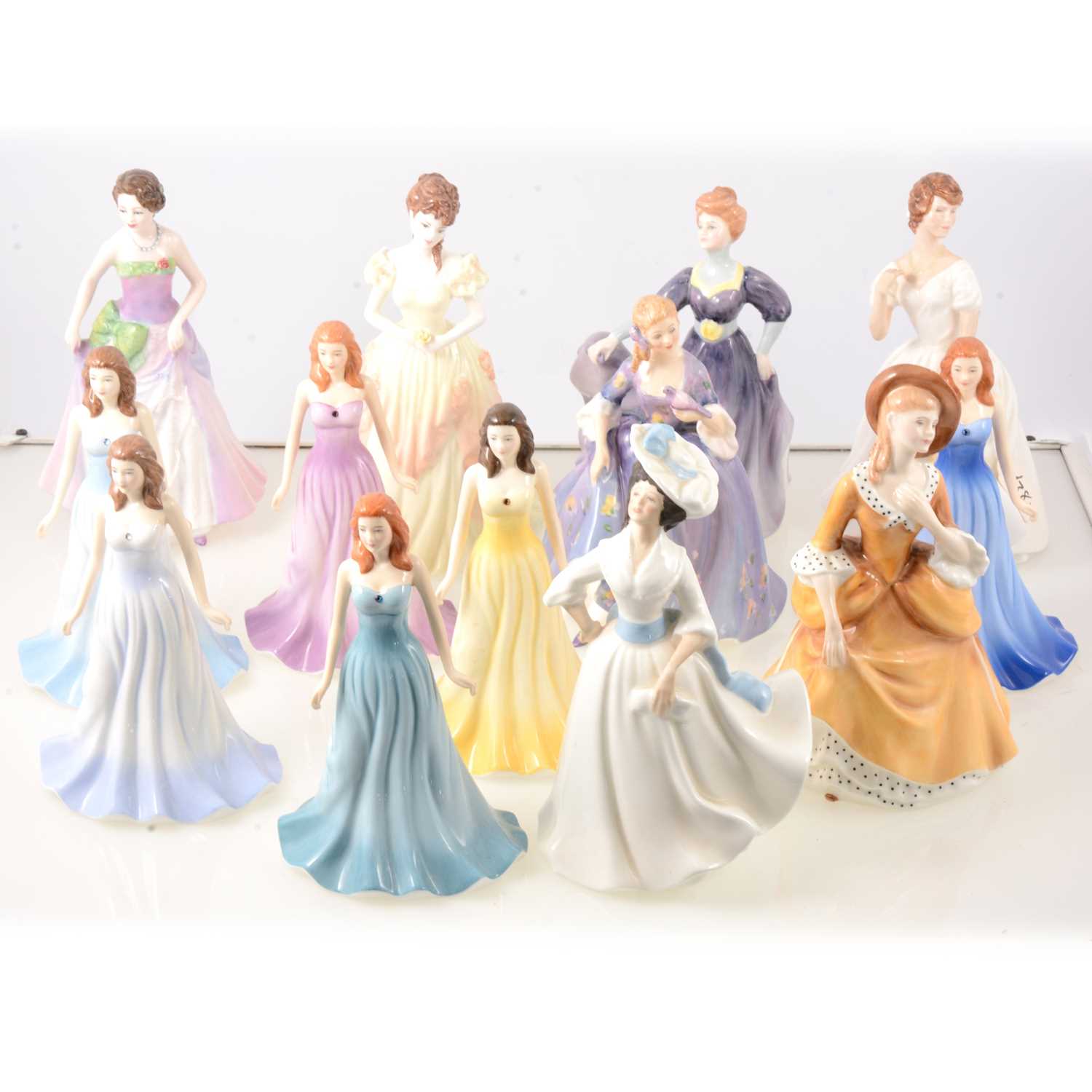 Lot 48 - Thirteen Royal Doulton lady figures