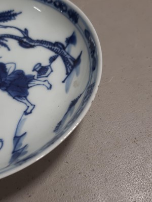 Lot 52 - Chinese blue and white teabowl and saucer