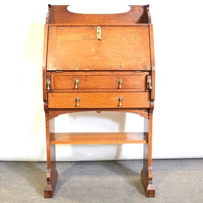 Lot 412 - Edwardian oak slimline bureau