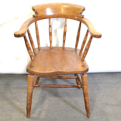 Lot 492 - Beech and elm captains chair