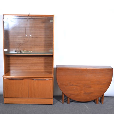 Lot 588 - Teak display cabinet and a dropleaf dining table