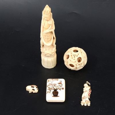 Lot 270 - Japanese ivory and shibayama vesta case, etc.