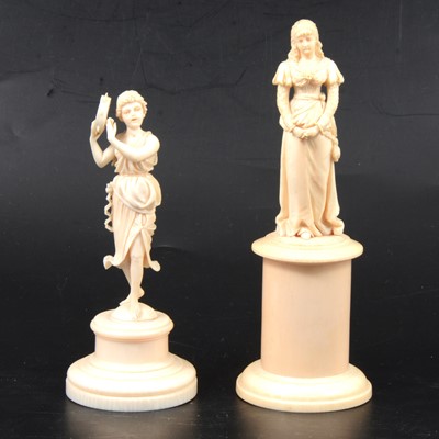 Lot 269 - Two European carved ivory figures, 19th Century.