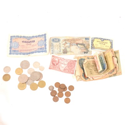 Lot 156 - Collection of coins and bank notes.