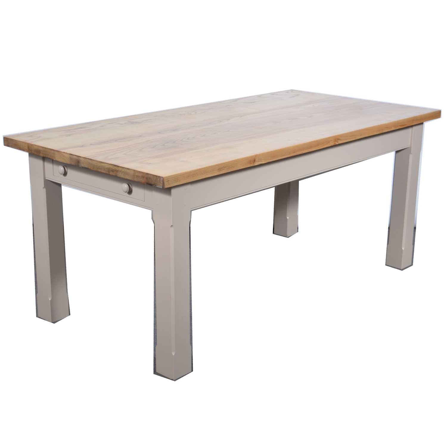 Lot 504 Modern part painted oak kitchen table, and