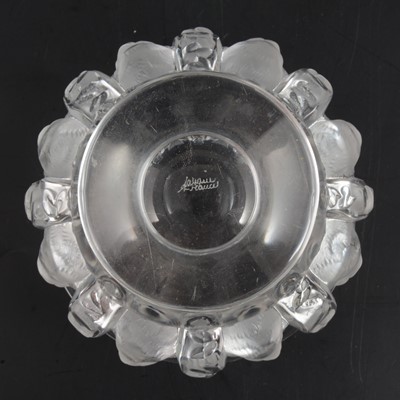 Lot 171 - Lalique Crystal, 'Dampierre' design, a clear and frosted glass vase.