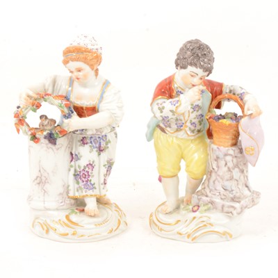 Lot 99 - Pair of Meissen porcelain  figures