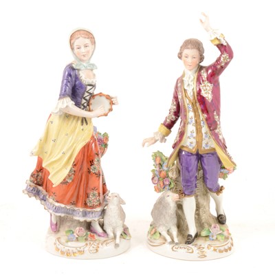 Lot 100 - Pair of large Sitzendorf porcelain figures