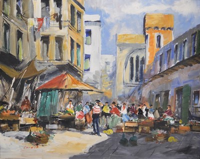 Lot 448 - Cordot - A street in Marseille; and two watercolours