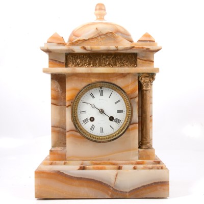 Lot 354 - French onyx mantel clock