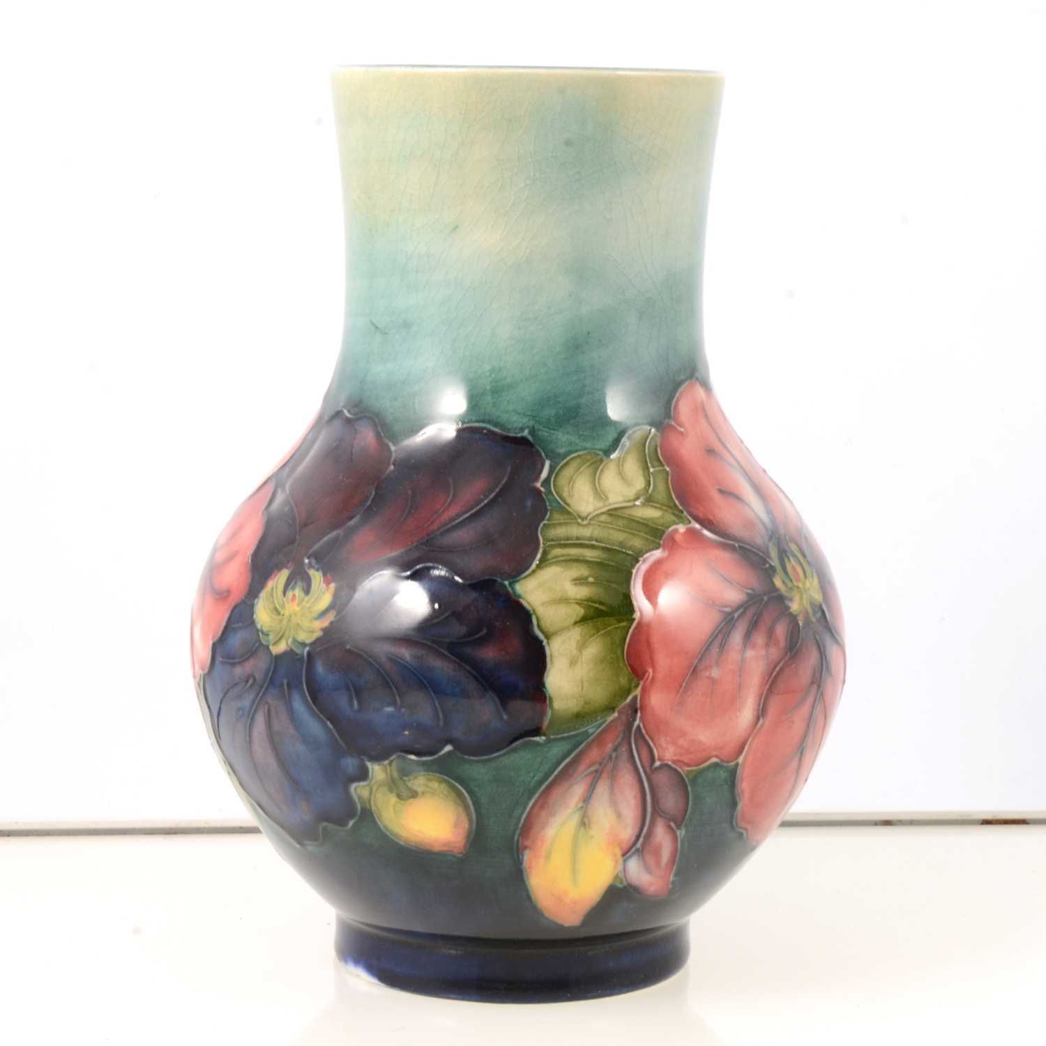 Lot 47 - Moorcroft vase, Clematis pattern.