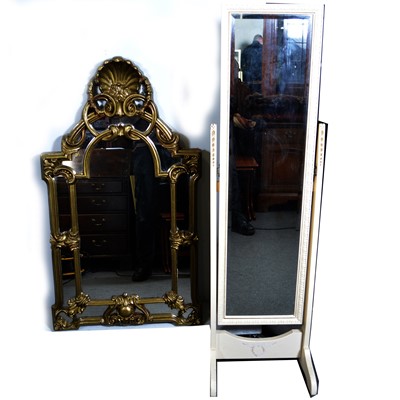 Lot 547 - A Rococco-style mirror and a cheval mirror.