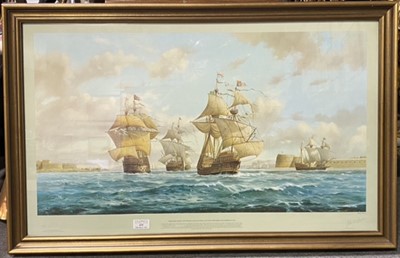 Lot 435 - After Peter Power - The Mary Rose and Henry Grace a Dieu Leaving Portsmouth Harbour 1545.