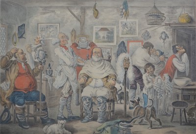 Lot 335 - After James Gillray, A barber's shop in Assize time or The Last Work of the Late James Gillray.