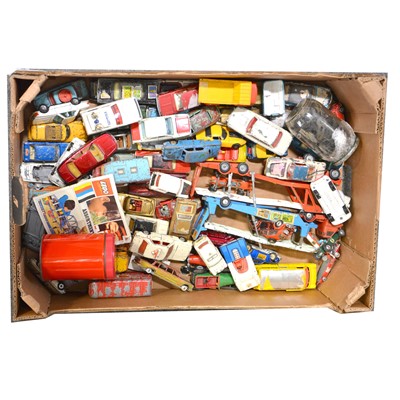 Lot 236 - Box of play-worn die-cast models and cars