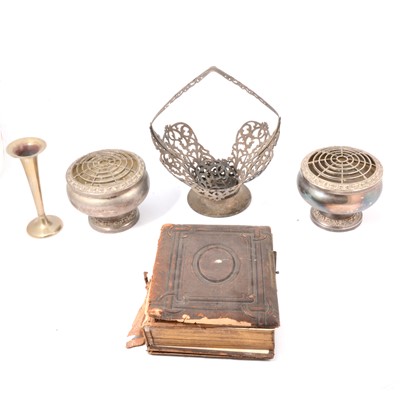 Lot 136 - Photograph album and silver plate