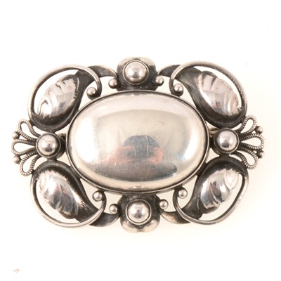 Lot 293 - George Jensen - a traditional design silver brooch pattern number 171.