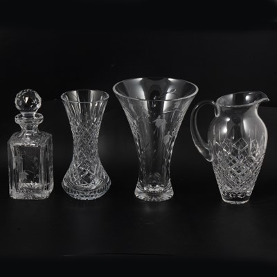 Lot 64 - Stuart Crystal whisky decanter Polish crystal water jug and two vases