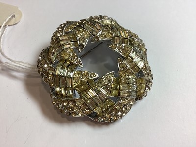 Lot 325 - Vintage paste set brooches, clips earrings, Pennino set.