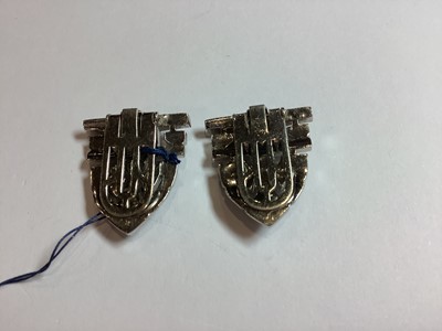 Lot 325 - Vintage paste set brooches, clips earrings, Pennino set.