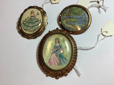 Lot 328 - Vintage colourful jewellery , enamel, pewter, bakelite, faux opal jewellery, Thomas L Mott, Miracle.