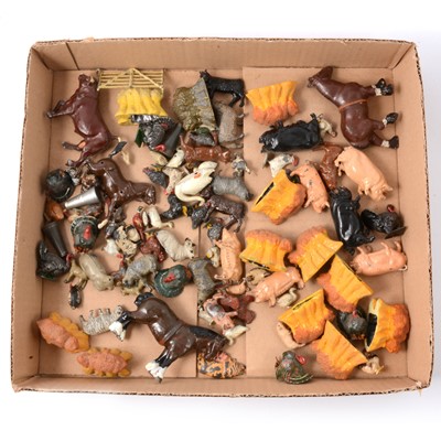 Lot 322 - One tray of painted lead farm figures and animals