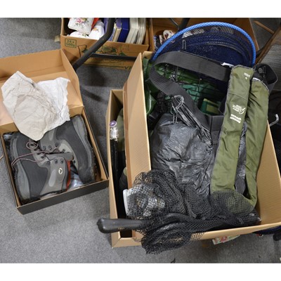 Lot 165 - Large quantity of fishing equipment, landing gear, and outer wear.