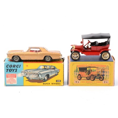 Lot 222 - Corgi Toys 245 Buick Riviera and Matchbox model T Ford