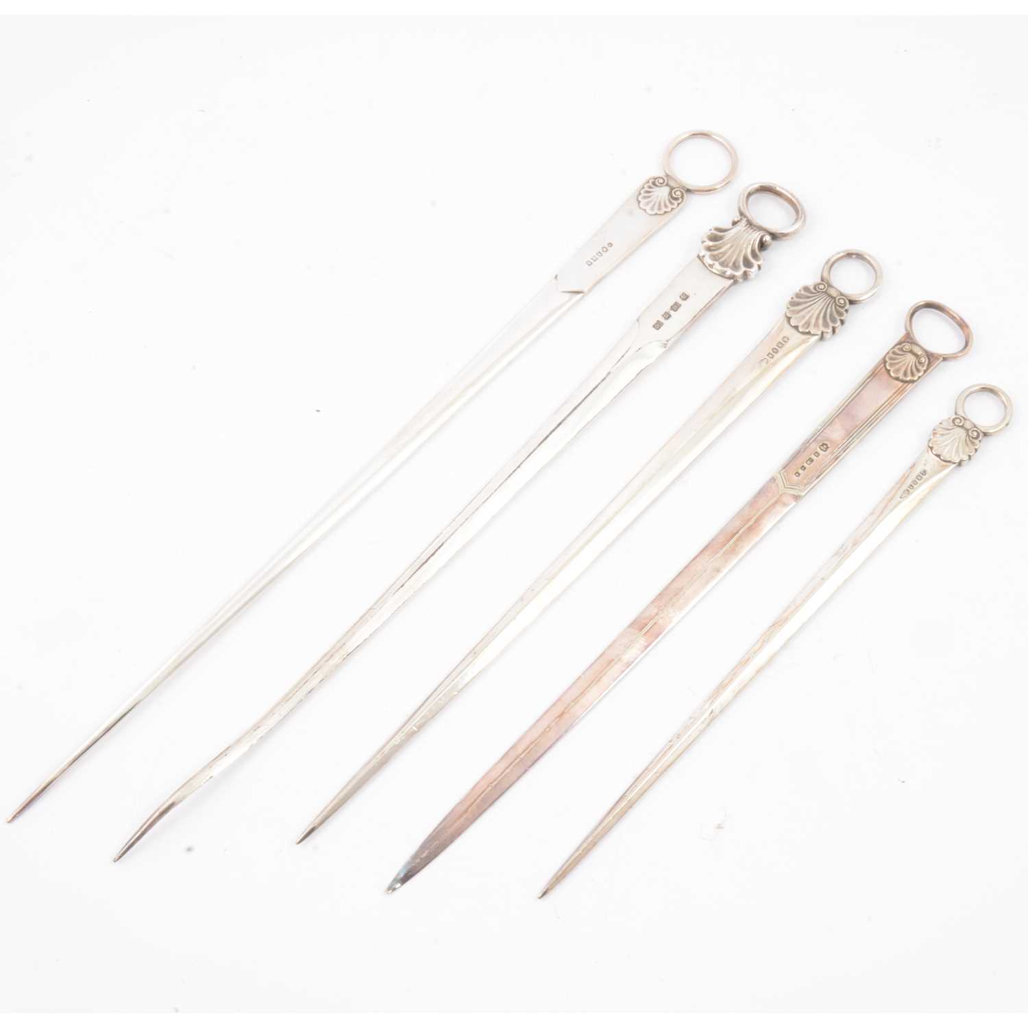 Lot 254 Silver plated meat skewers, William Hutton