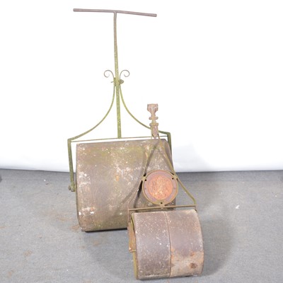 Lot 642 - Two cast iron garden rollers