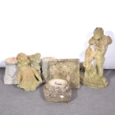 Lot 546 - Three reconstituted stone ornaments