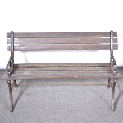 Lot 450A - Cast iron and wooden slatted garden bench