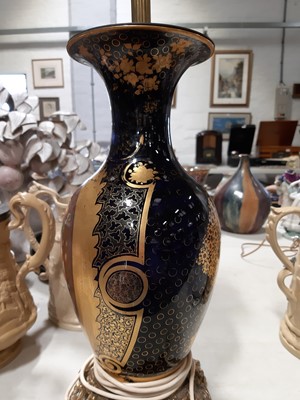 Lot 98 - Porcelain vase-shaped table lamp.