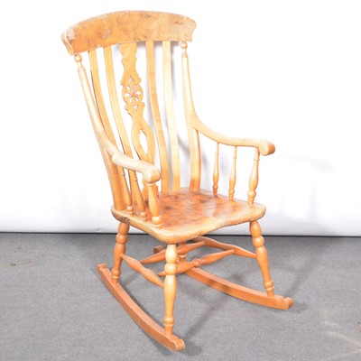 Lot 483 - Elm and ash Windsor rocking chair