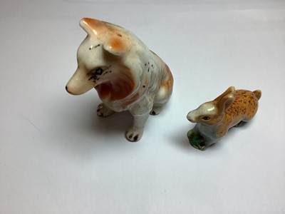 Lot 83 - Thirty-three miniature china, bisque, glass, lead, metal figures and animals.