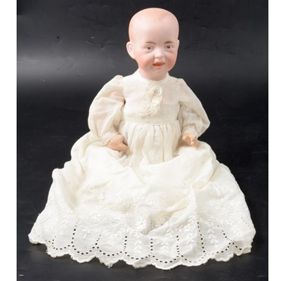 Lot 354 - A bisque head baby boy doll